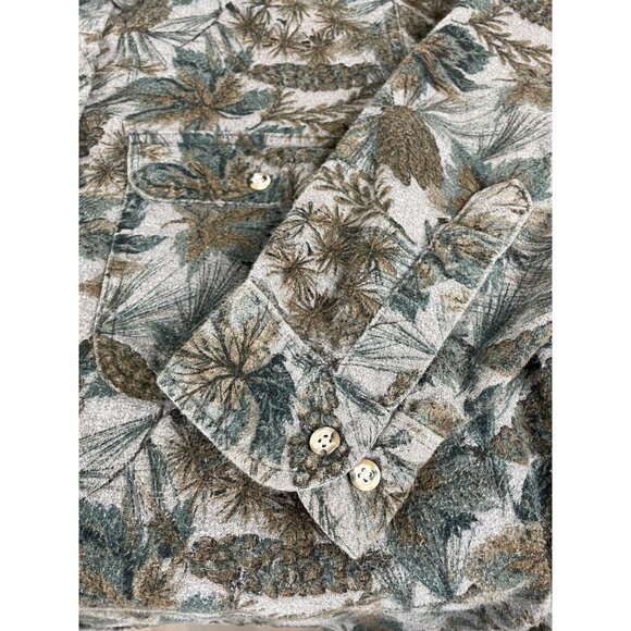 Croft And Barrow Woodland Forest Camo Flannel Button Down Mens Large Worn - Picture 6 of 7